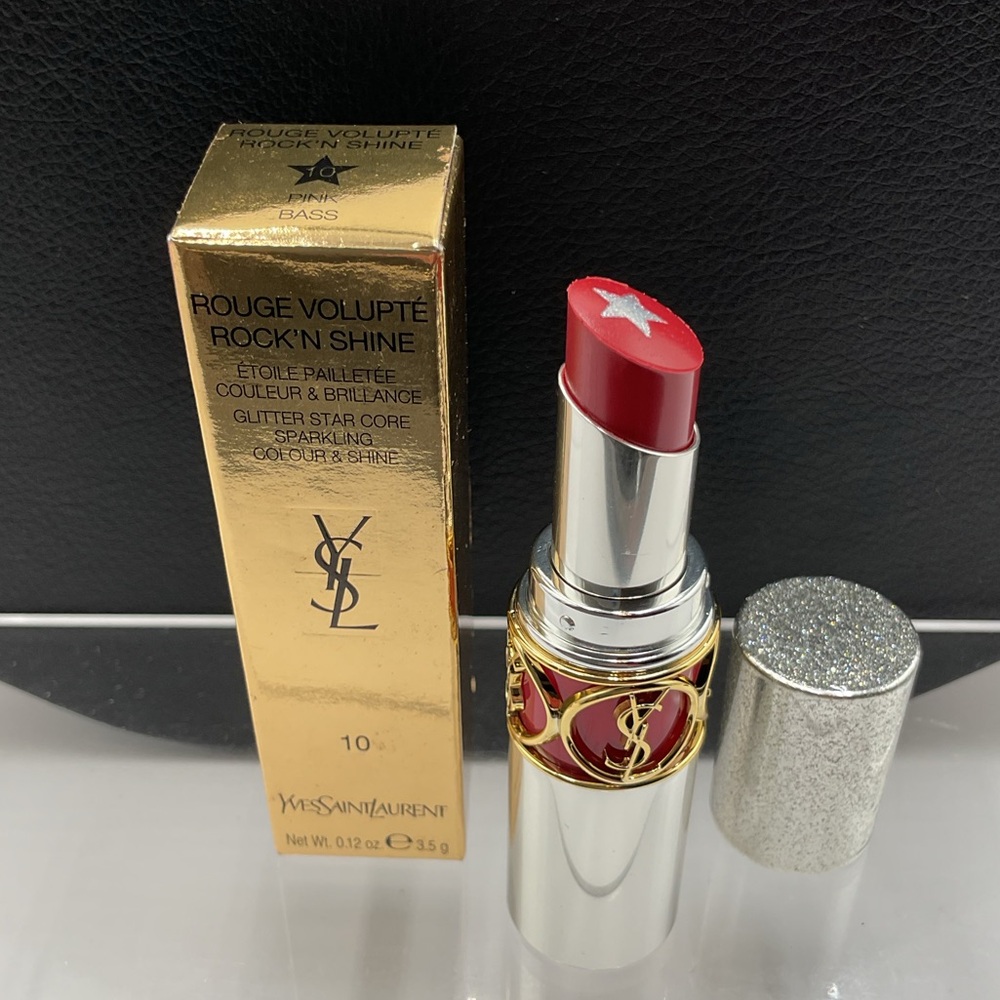Yves Saint Laurent Rouge Volupté Rock ‘N Shine Lipstick in 10 Pink Bass - BNIB - Picture 11 of 16